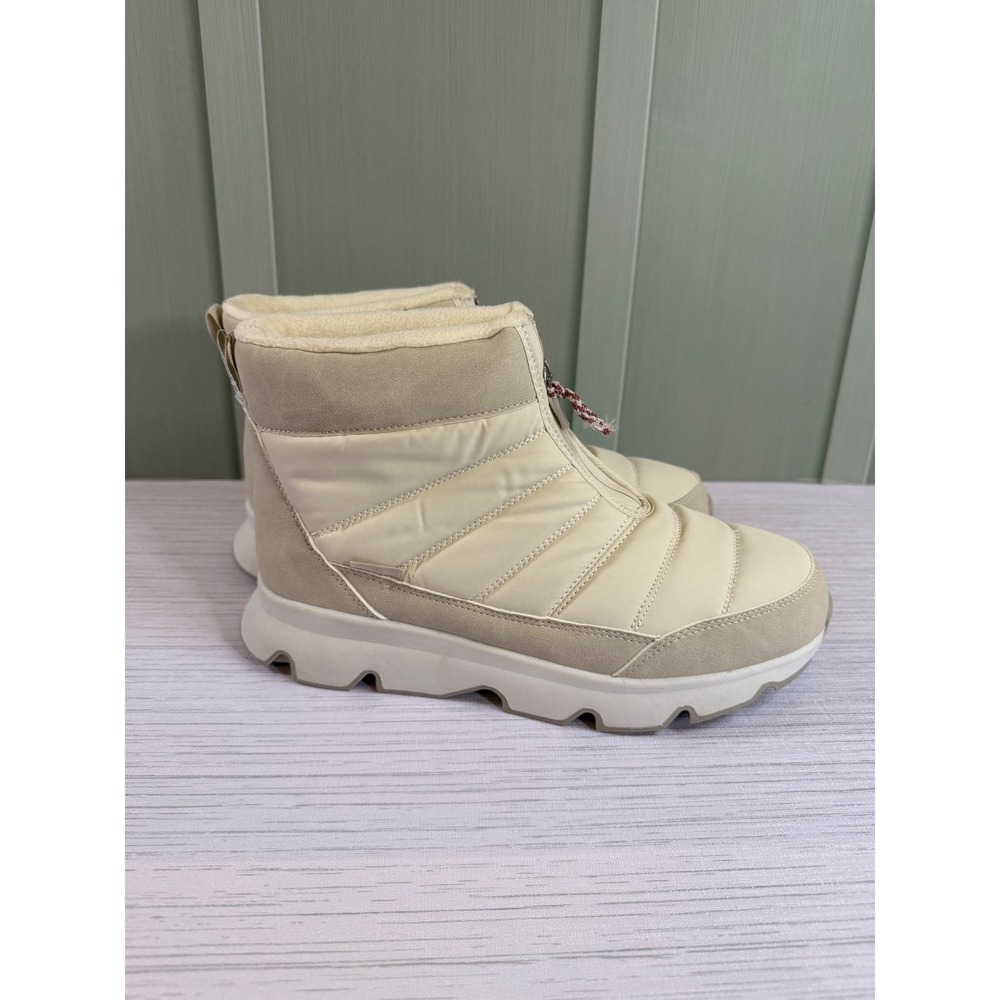 Magellan Womens Waterproof Puffer Winter Boots Cream Beige Size 10 Zip Up